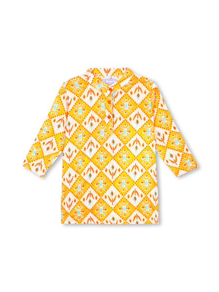 Sunshine Ikat Girls Kurta Pajama Set