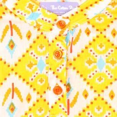Sunshine Ikat Girls Kurta Pajama Set