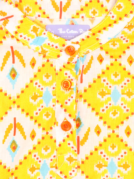 Sunshine Ikat Girls Kurta Pajama Set