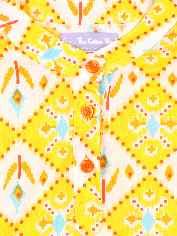 Sunshine Ikat Girls Kurta Pajama Set