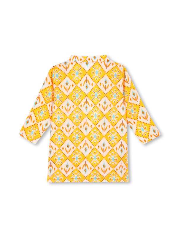 Sunshine Ikat Girls Kurta Pajama Set