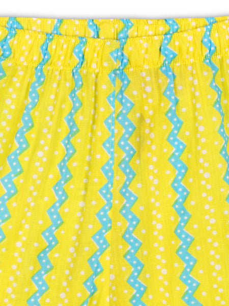 Sunshine Ikat Girls Kurta Pajama Set