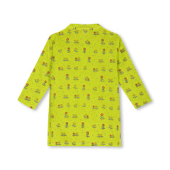 Fresh Lemonade Petals Kurta Pajama Set