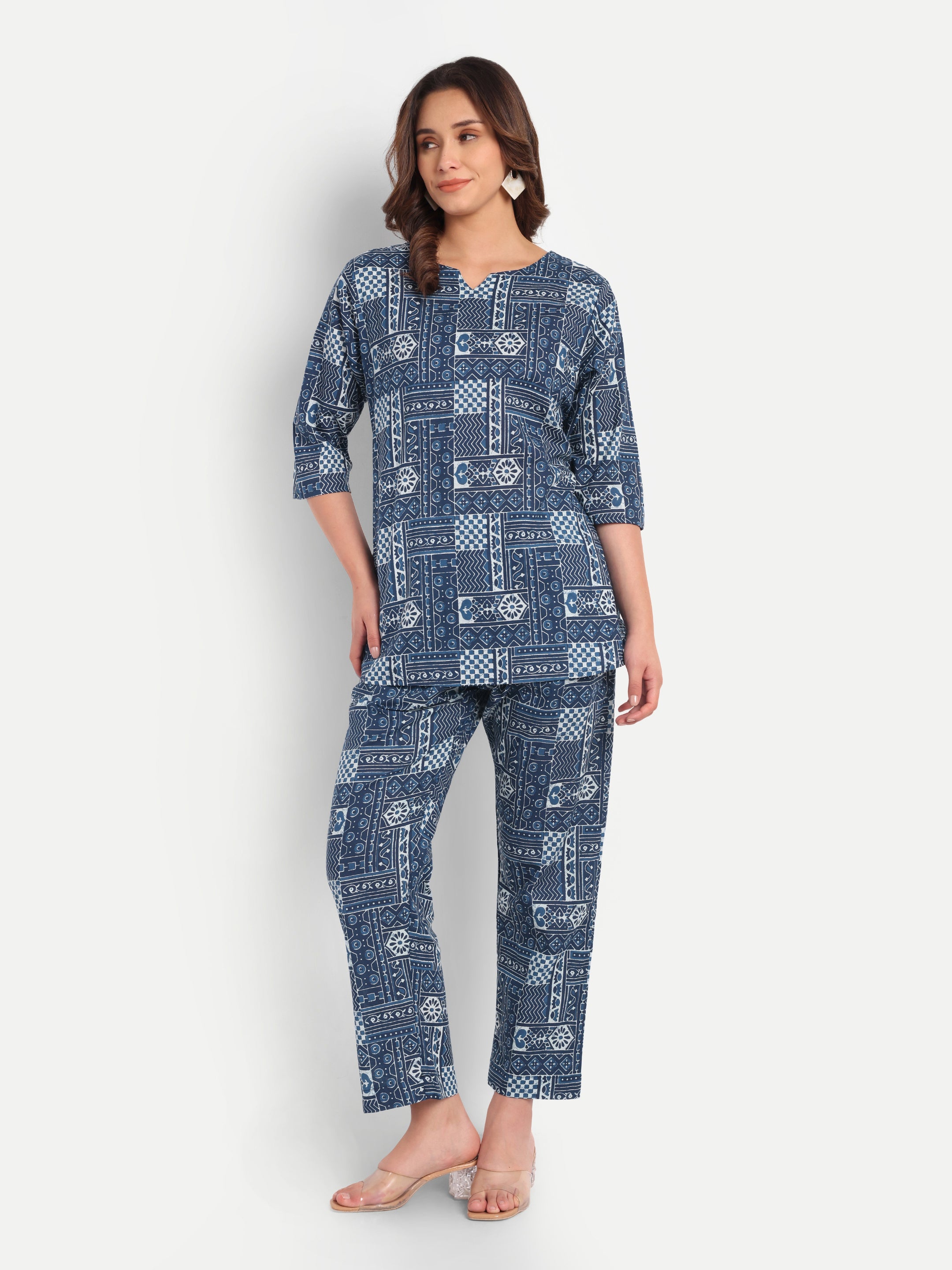 Indigo Tapestry – 100% Cotton Loungewear Set