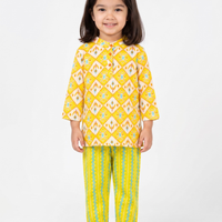 Sunshine Ikat Girls Kurta Pajama Set