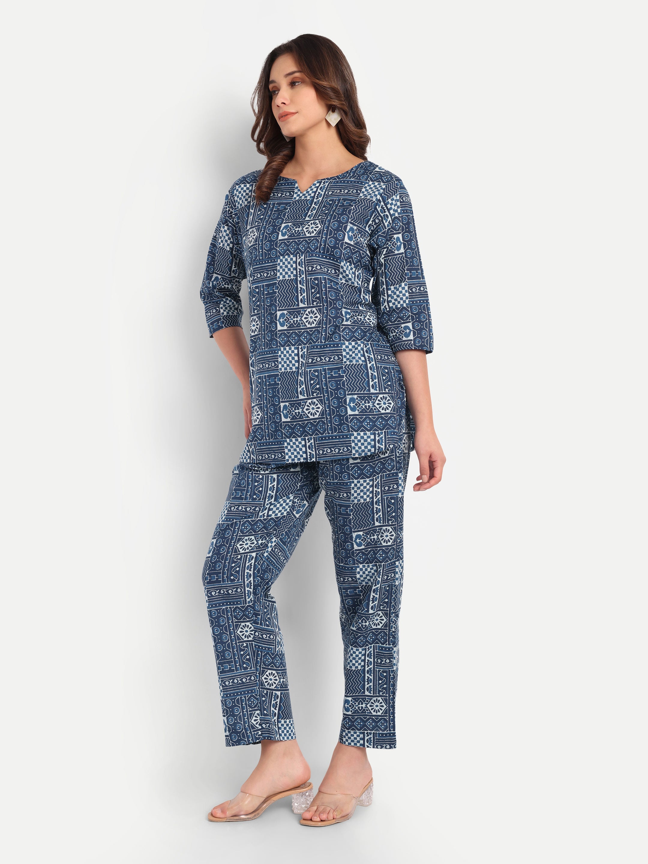 Indigo Tapestry – 100% Cotton Loungewear Set
