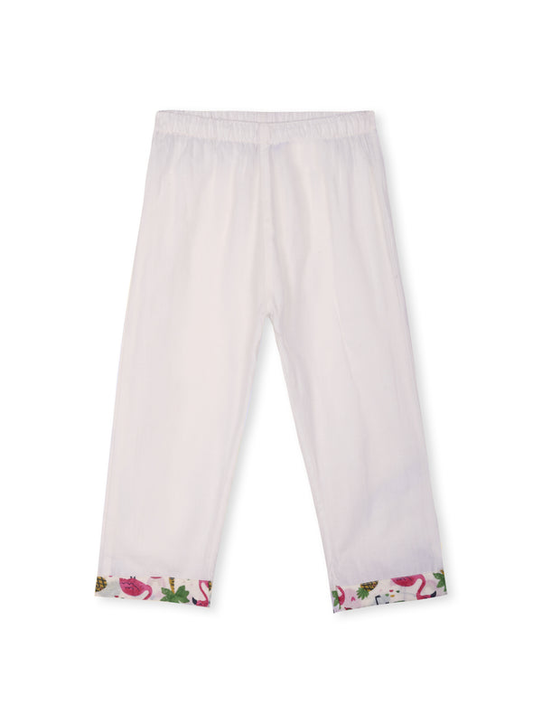 Flamingo Fiesta Girls Kurta Pajama Set