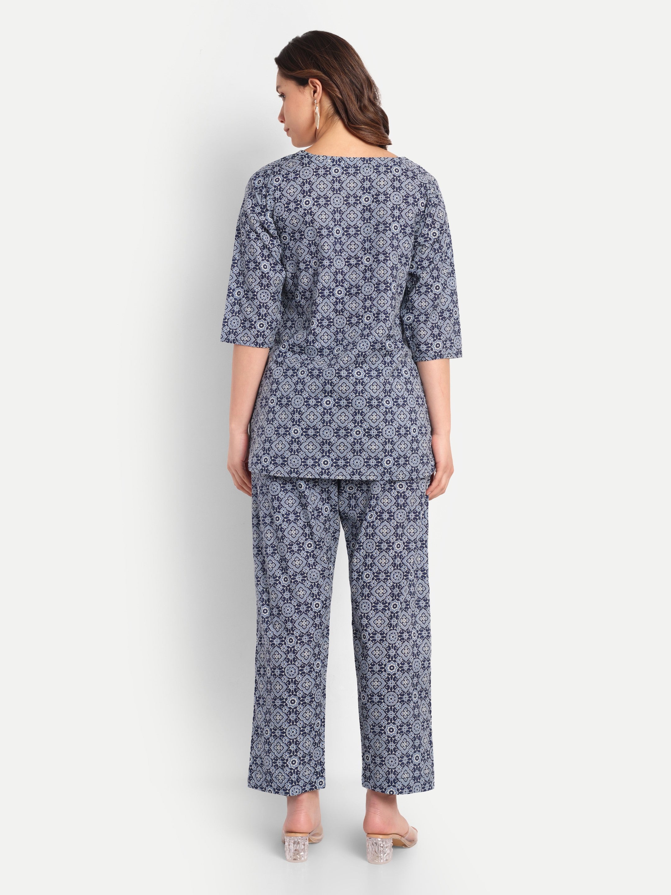 Indigo Jaali – 100% Cotton Loungewear Set