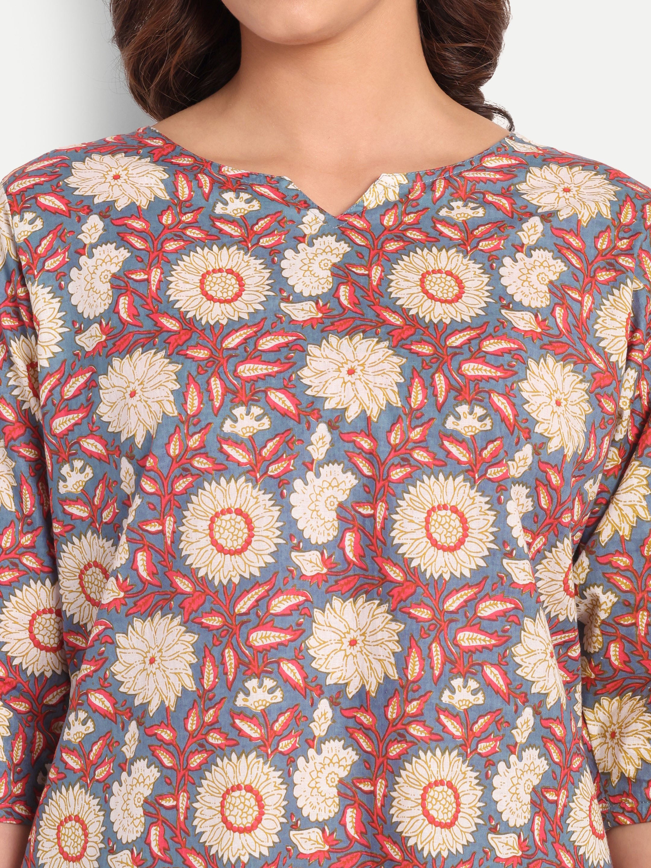 Willow Weave – Slate Blue – 100% Cotton Loungewear Set