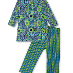 Jaipur Greens Girls Kurta Pajama Set