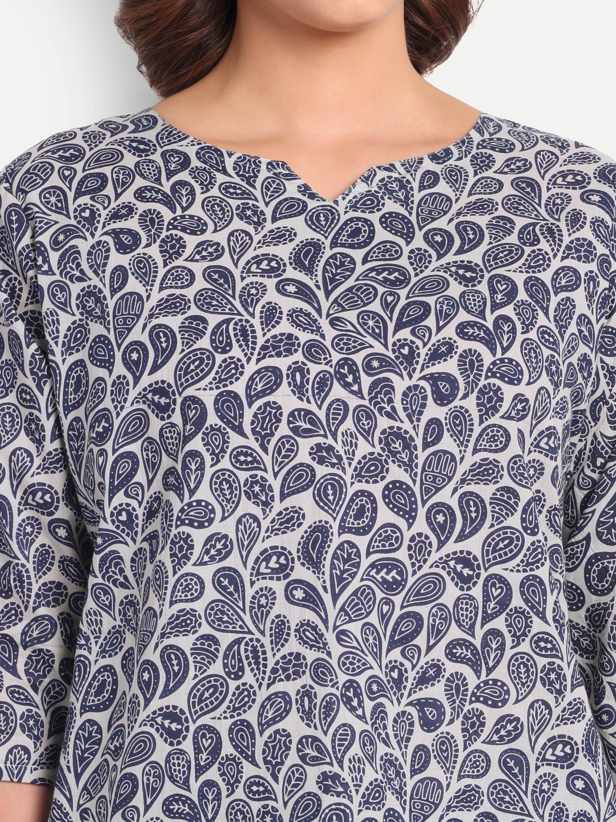 Blue Mehfil Paisley – 100% Cotton Loungewear Set