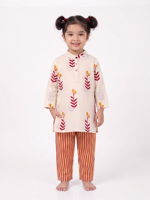 Ruby Roots Girls Kurta Pajama Set