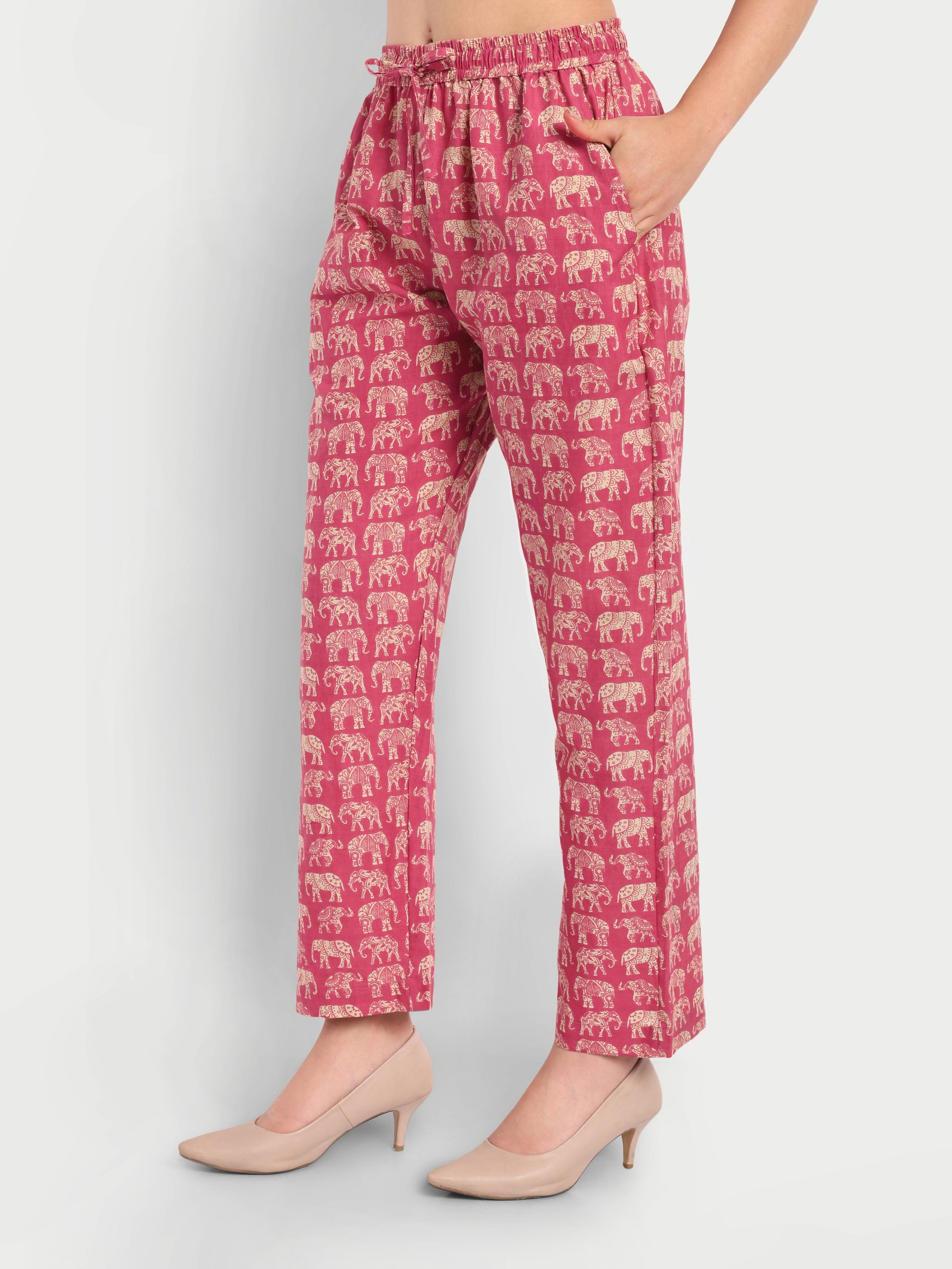 Royal Elephants – Rosewood – 100% Cotton Loungewear Set