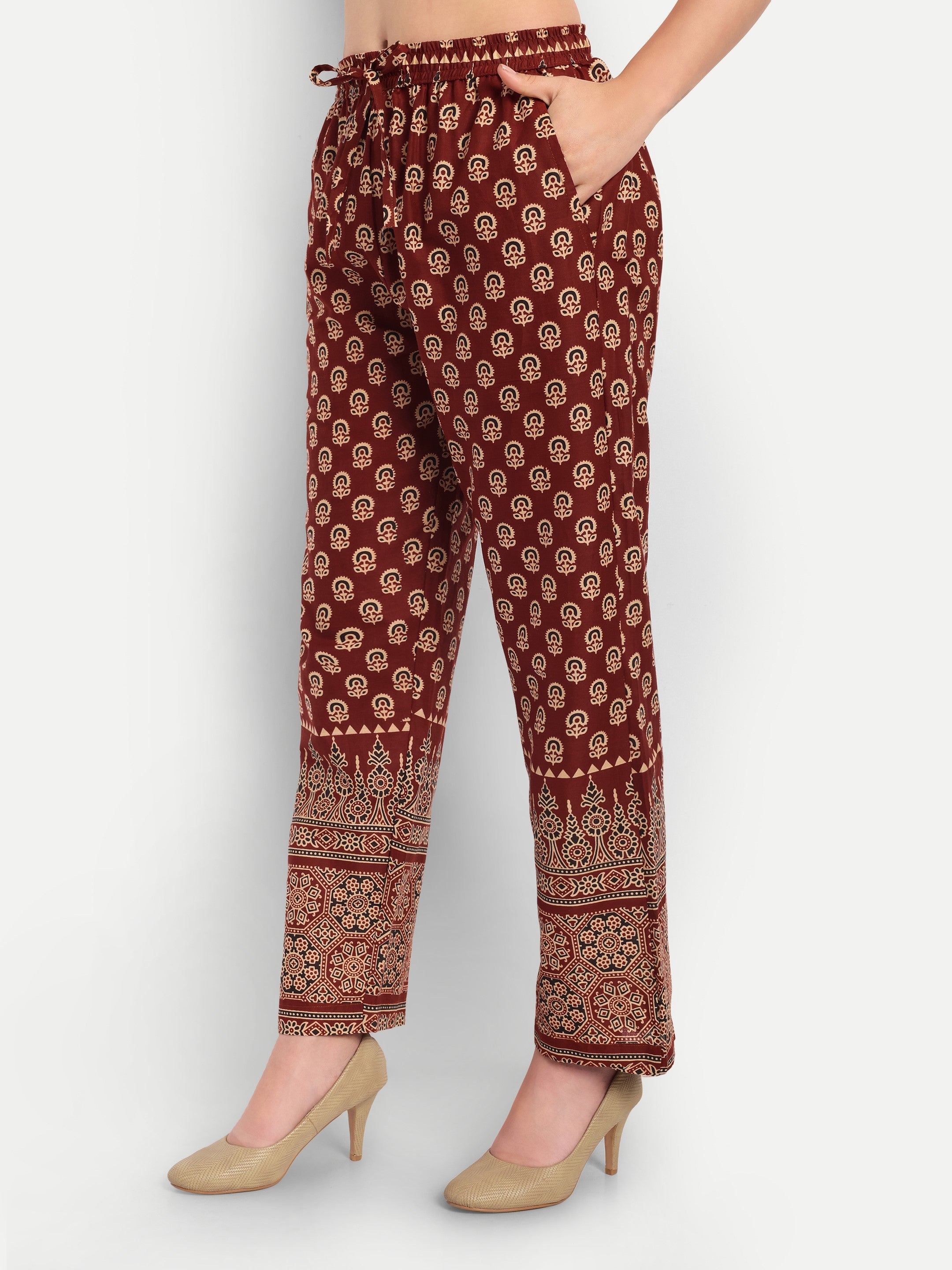 Rust Heritage Bloom – 100% Cotton Loungewear Set