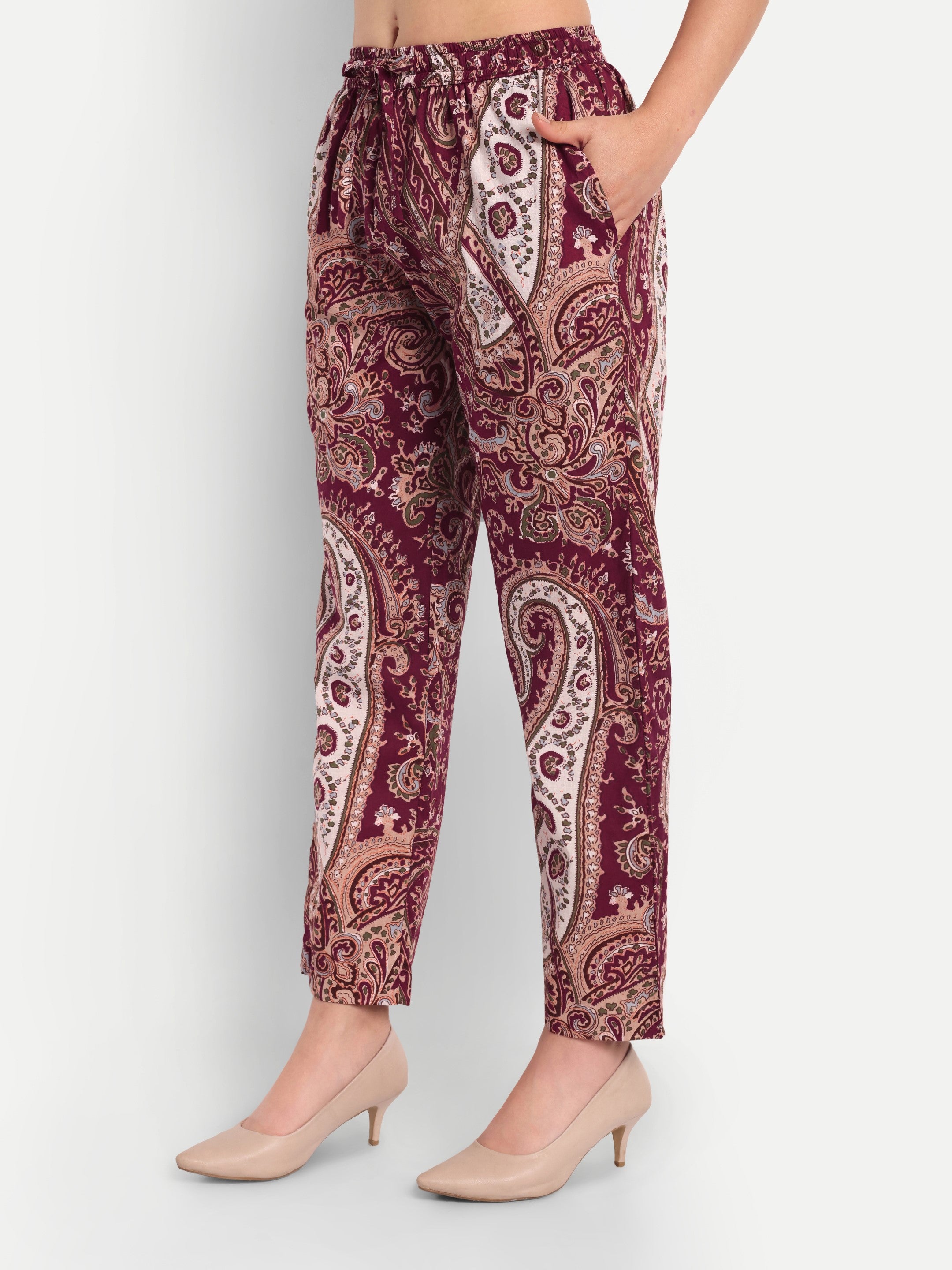 Wine Paisley – 100% Cotton Loungewear Set