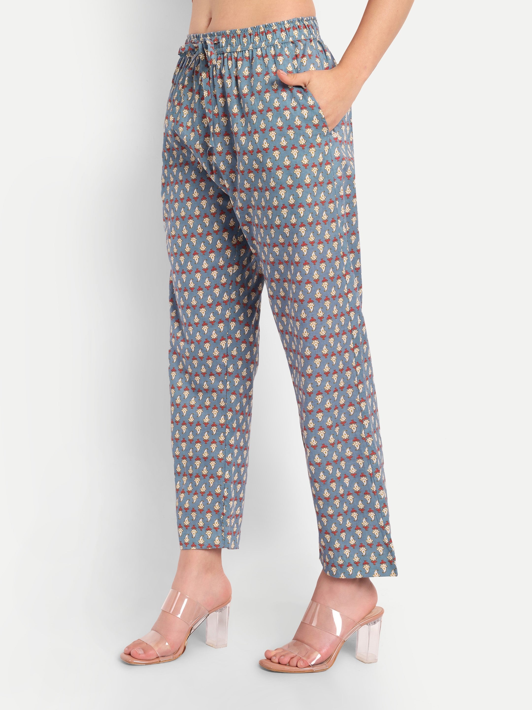 Willow Weave – Slate Blue – 100% Cotton Loungewear Set