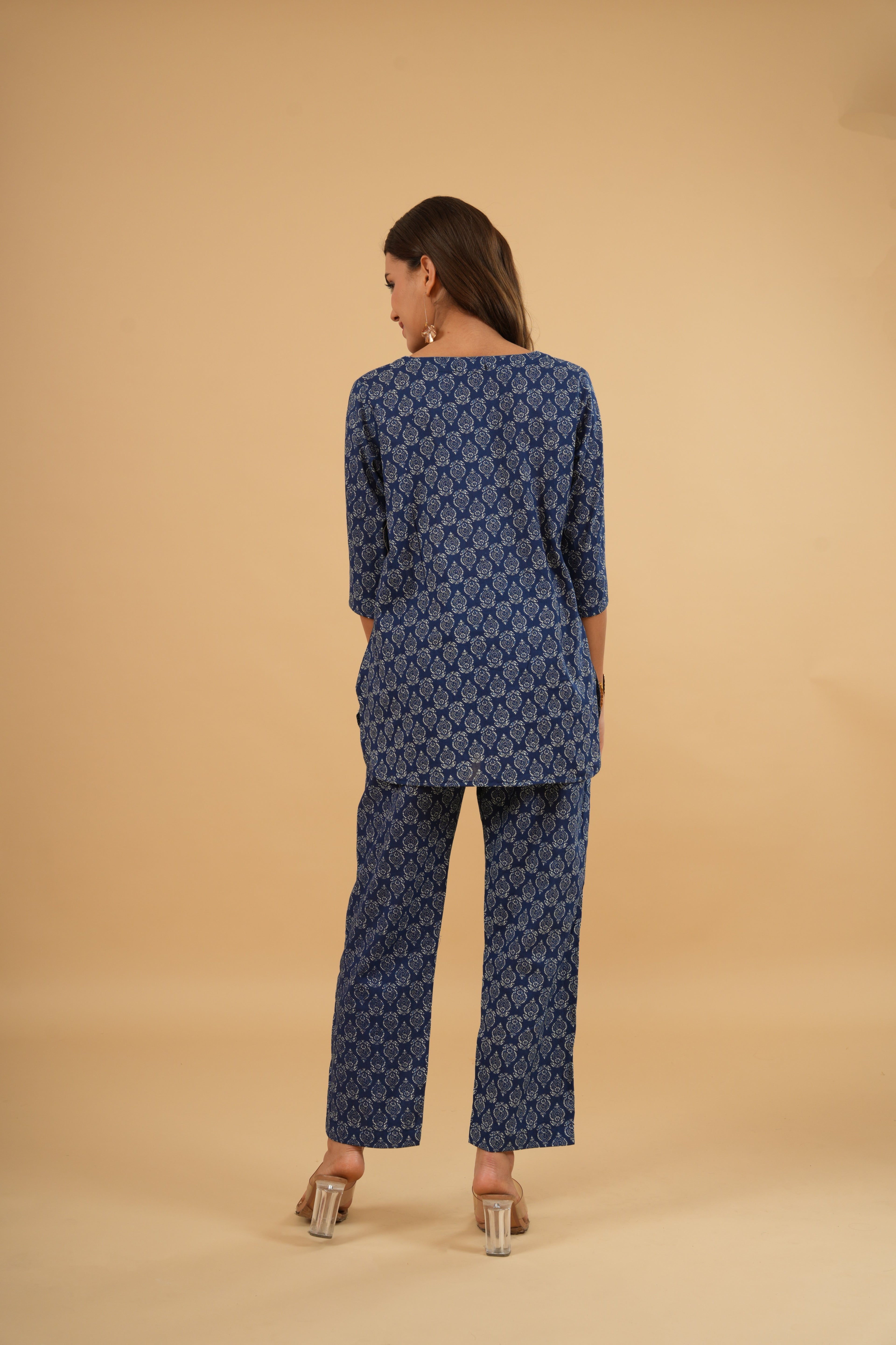 Indigo Bloom – 100% Cotton Loungewear Set