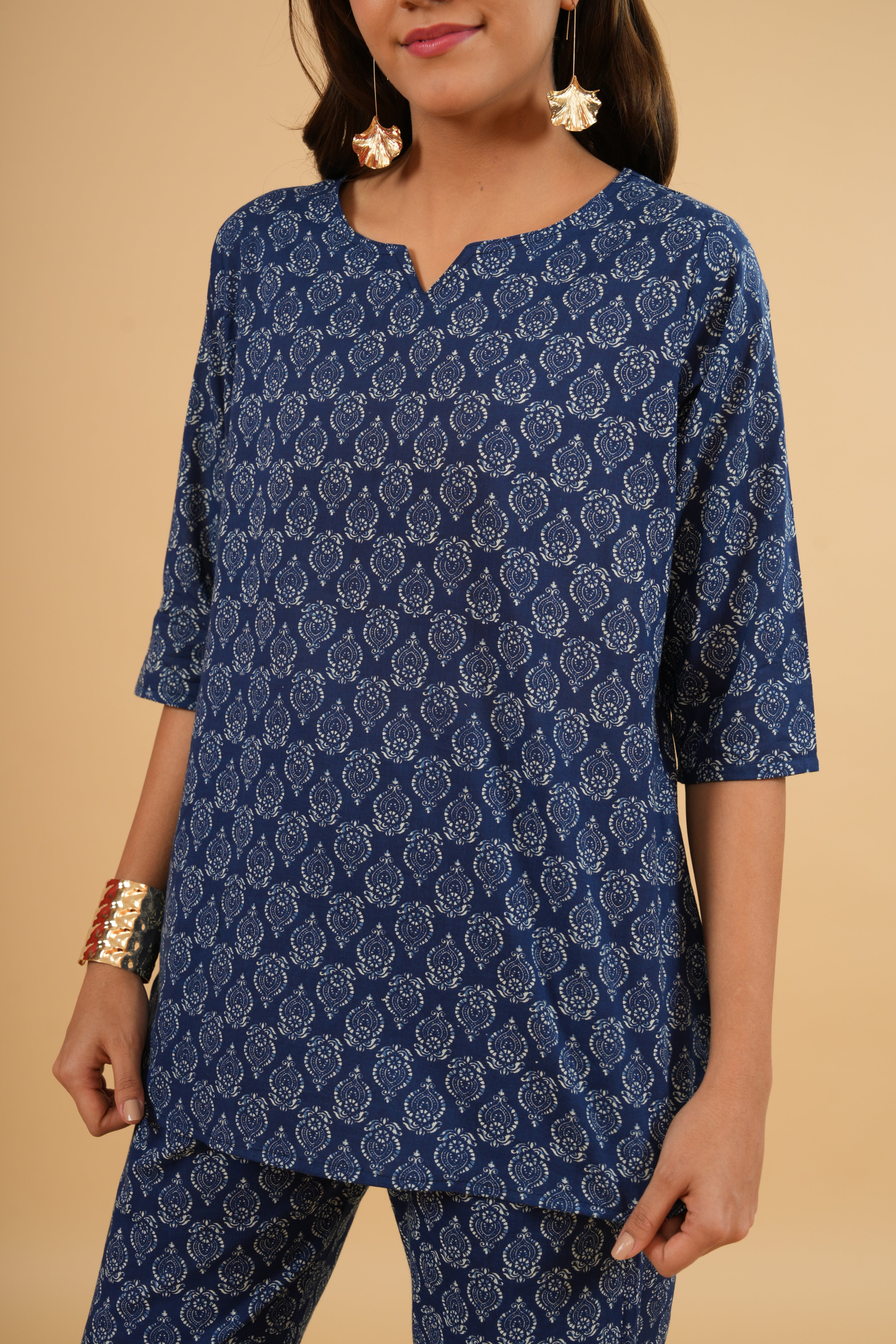 Indigo Bloom – 100% Cotton Loungewear Set