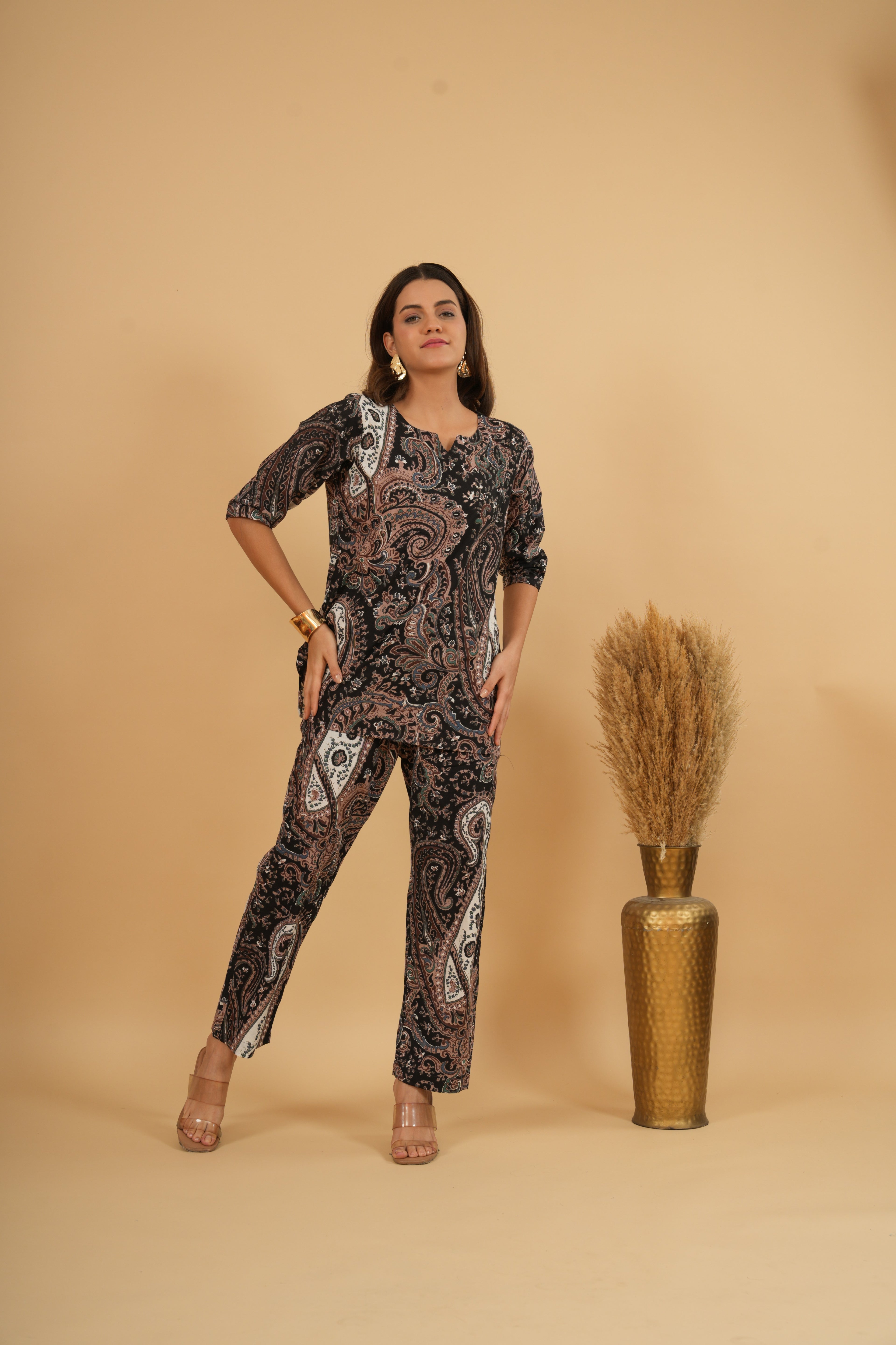 Midnight Paisley – 100% Cotton Loungewear Set