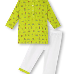Fresh Lemonade Petals Kurta Pajama Set