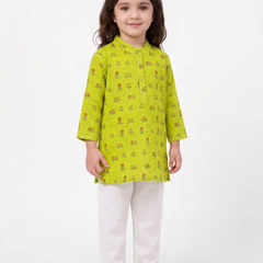 Fresh Lemonade Petals Kurta Pajama Set